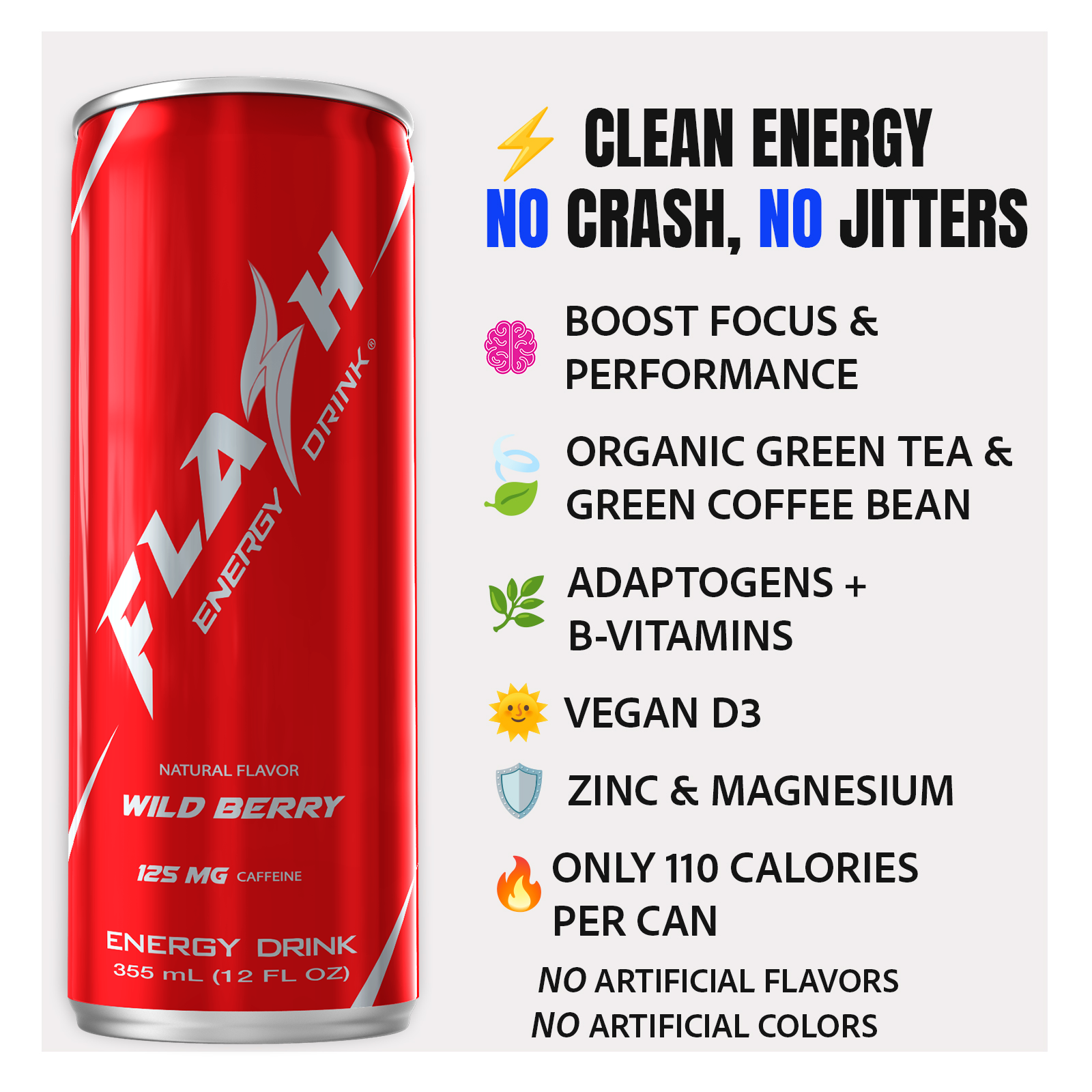 FLASH ENERGY DRINK® VARIETY 12 PK x 12 OZ